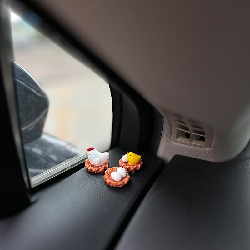 Dễ thương chick family car center console trang trí điều hòa ô tô cửa hàng đồ trang trí hoạt hình cô gái phụ kiện nội thất ô tô