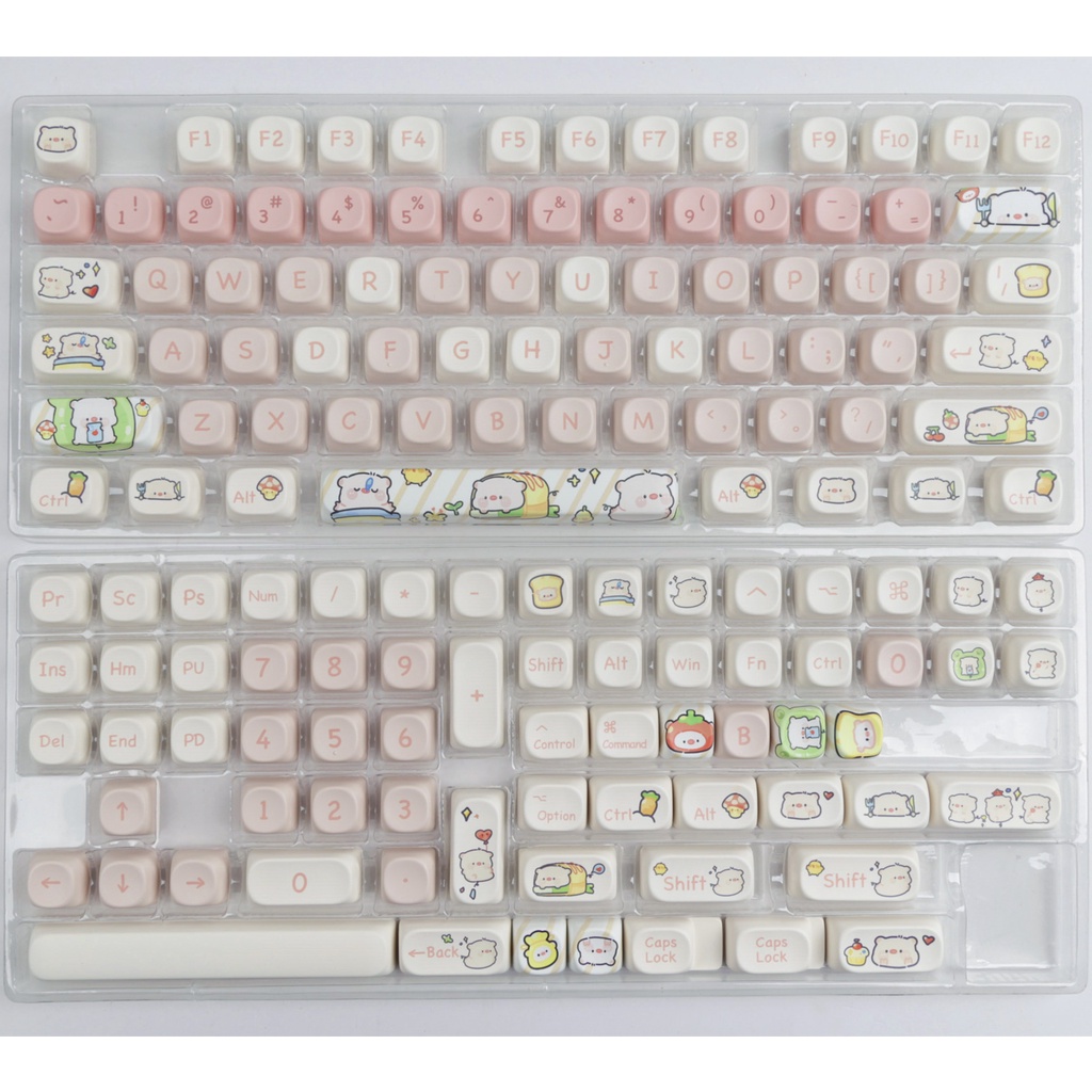 Heo Hồng Keycaps MOA Profile Hoạt Hình Dễ Thương PBT Dye Sub bàn phím cơ Keycap
