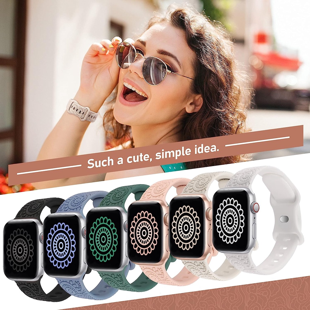 Dây Đồng Hồ Thể Thao Bằng silicone Cho apple watch series 9 8 7 ultra 49mm 45mm 44mm i watch 6 5 se 4 3 42mm 38 / 41mm 40mm