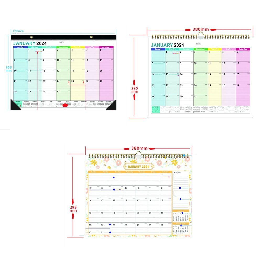 Lịch treo tường UUMIR 19.1.2024 - tháng 6.2025 tiếng anh/ ghi chú/ lên kế hoạch năm chất lượng cao cho văn phòng/tại nhà