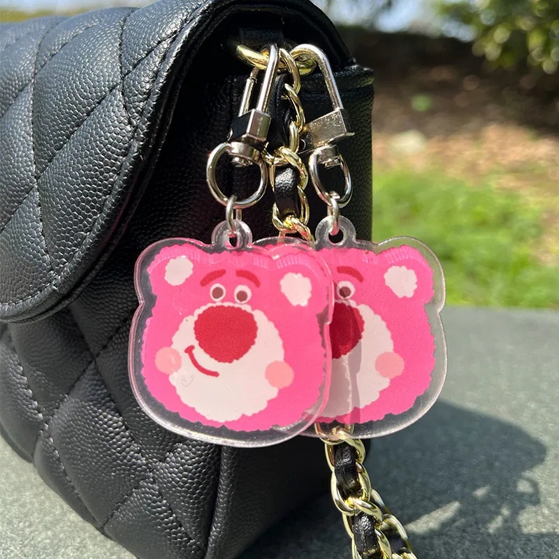 Phim hoạt hình acrylic keychain mô hình hoa đơn giản mặt dây chuyền ngôi sao dâu tây hình gấu vòng chìa khóa đồ dùng quà tặng sinh nhật