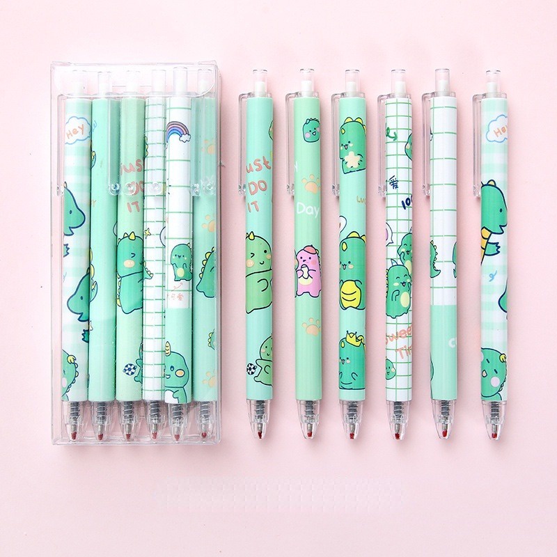 Set 6 Bút Mực Gel Ngòi Bút 0.5Mm Màu Đen Thời Trang Bộ 6 bút gel thời trang đen 0,5mm