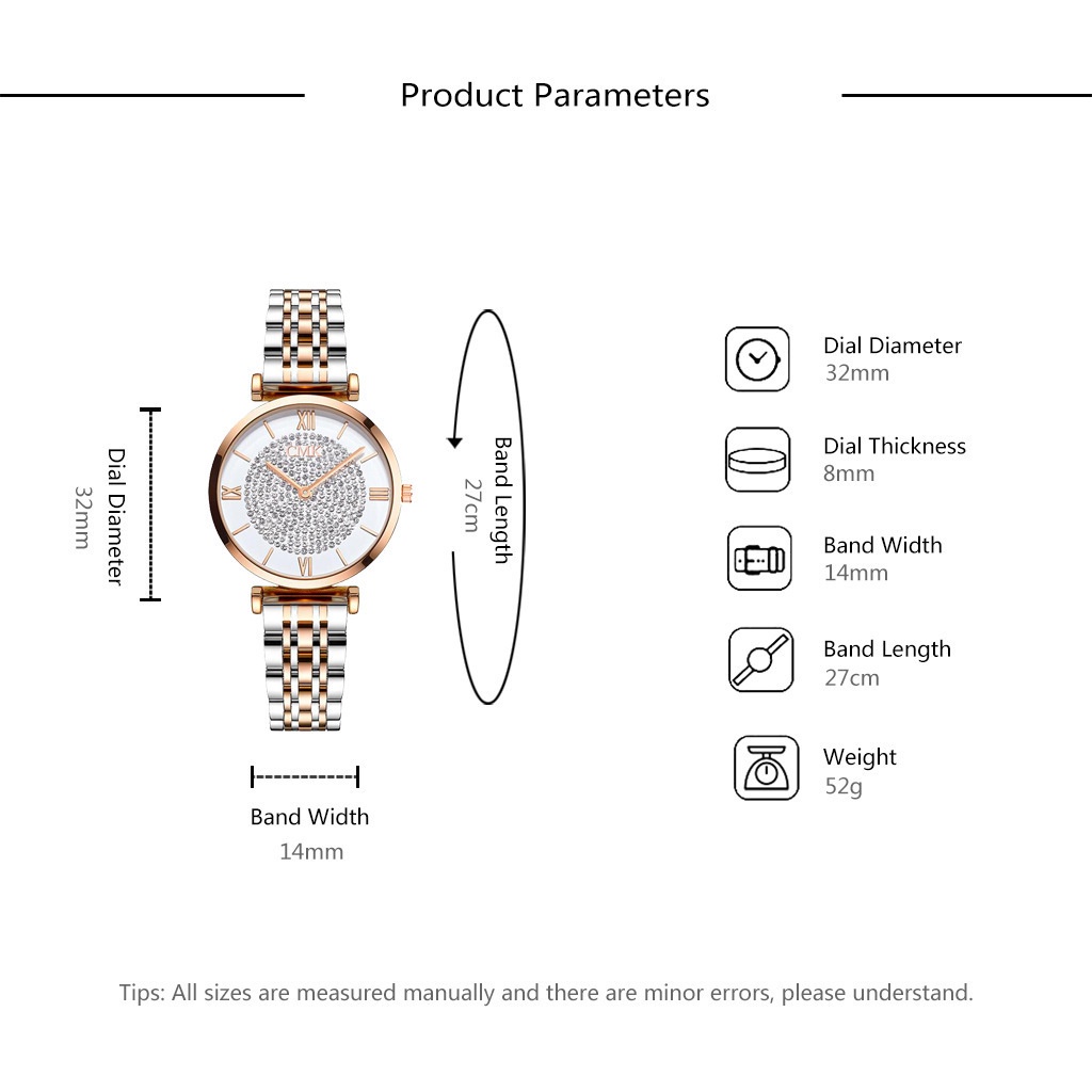 Wechat Tik Tok Bán Chạy Đồng Hồ Gypsophila Thép Đính Kim Cương Thời Trang Sang Trọng Cho Nữ