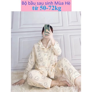  Bộ bầu sau sinh Pijama dài tay chất đũi tăm thông thoáng Thu Đông BD67 