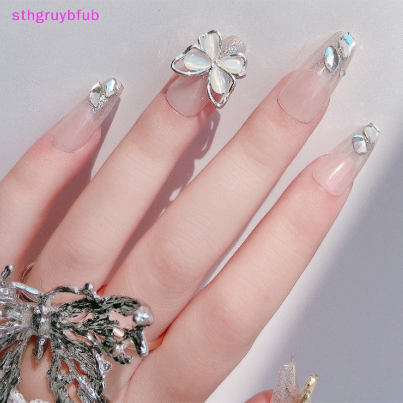 Sthb 5 cái thiết kế mới rỗng bướm móng tay ch đồ trang sức 14,5x13mm bướm móng tay hợp kim thạch cho móng tay nguồn cung cấp 3d vn