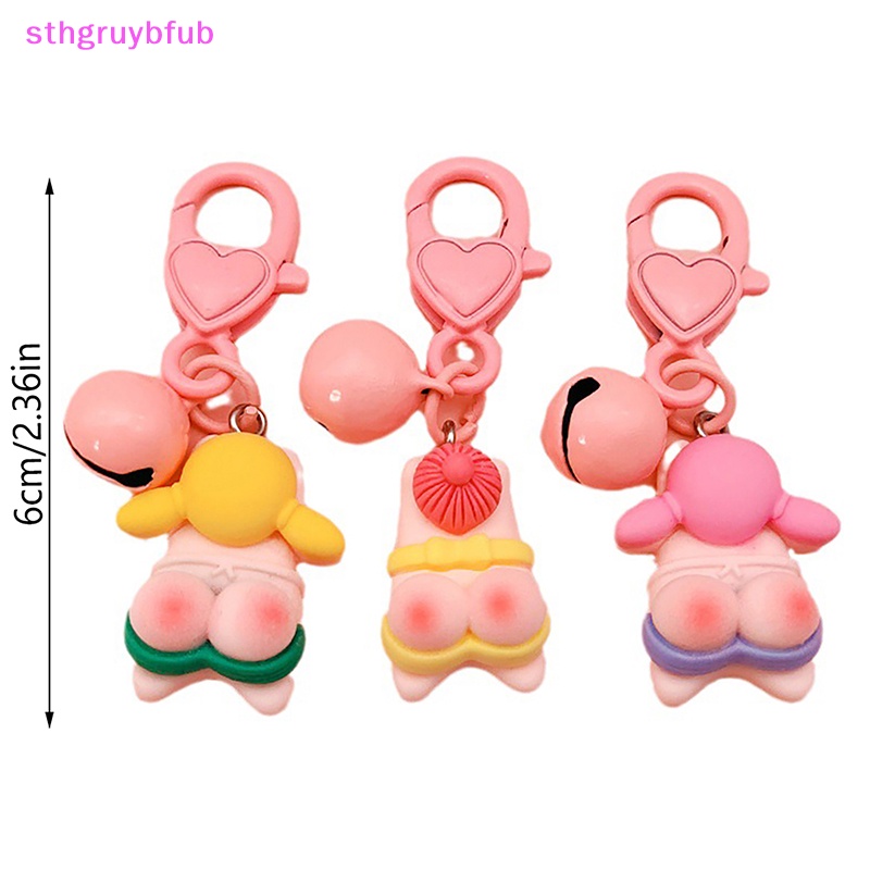 Sthb peach butt áo tắm cô gái móc khóa túi hoạt hình mặt dây chuyền cặp đôi sáng tạo phụ kiện quà tặng vn