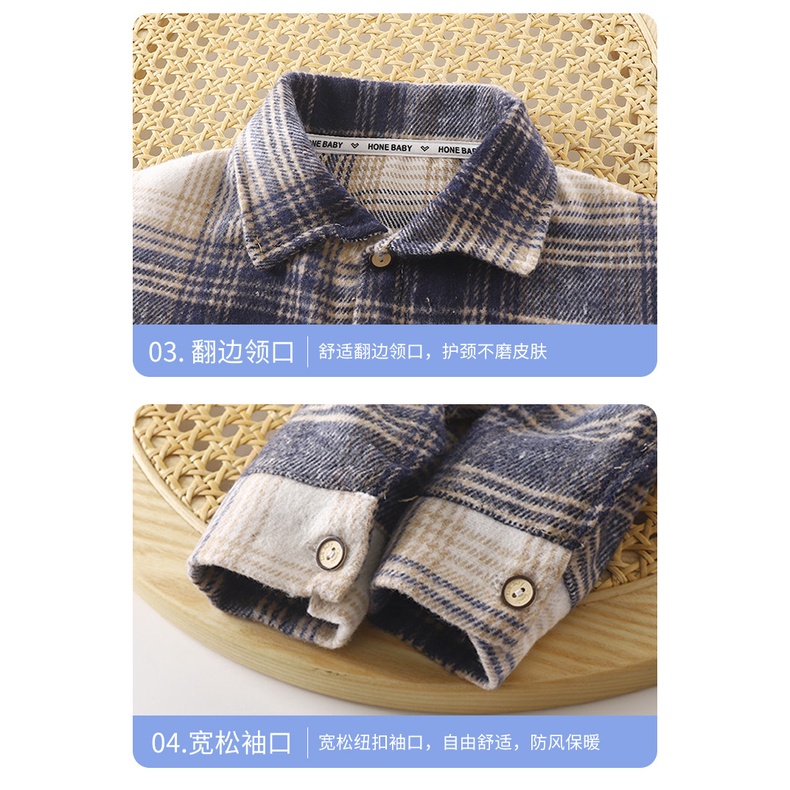 Áo Sơ Mi Dài Tay Chất Liệu cotton Họa Tiết Sọc Caro Phong Cách Hàn Quốc Thời Trang Cho Bé Gái 70-150cm