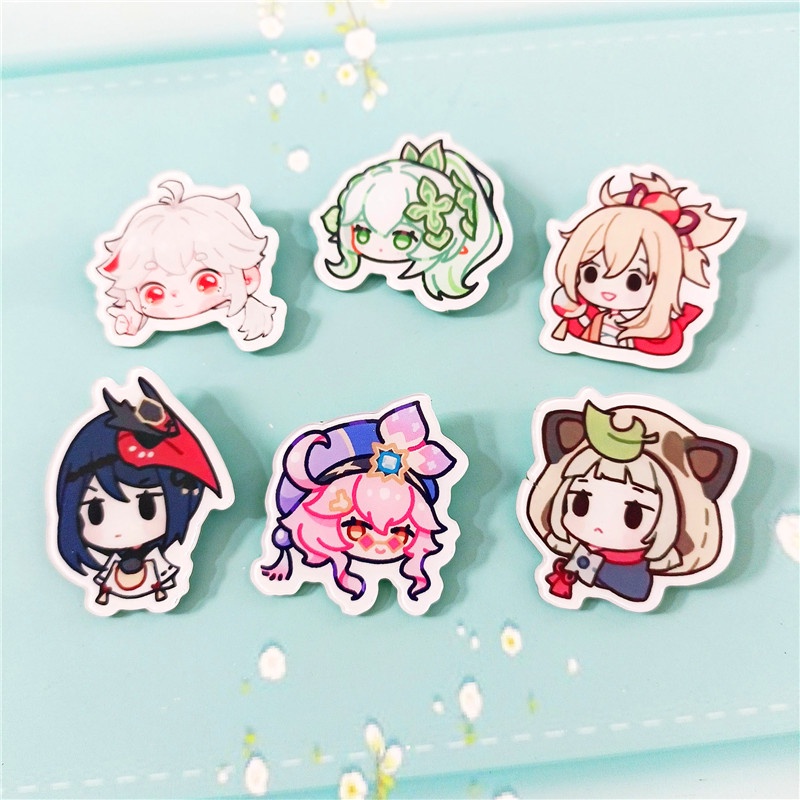 Trâm Cài Túi Học Sinh Bằng acrylic Phiên Bản q genshin Iqpact Hoạt Hình anime