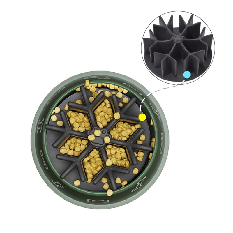 [SPT *] Pet Cat Dog Slow Bowl Fat Help Healthy Smooth Flower Shape Anti-choking