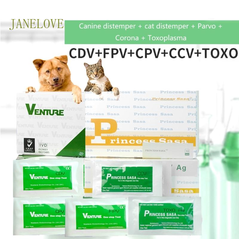 Jlove pet test kits cho chó hoặc mèo kết quả trong 5-10 phút cho cpv-cdv-fpv-toxo-ccv