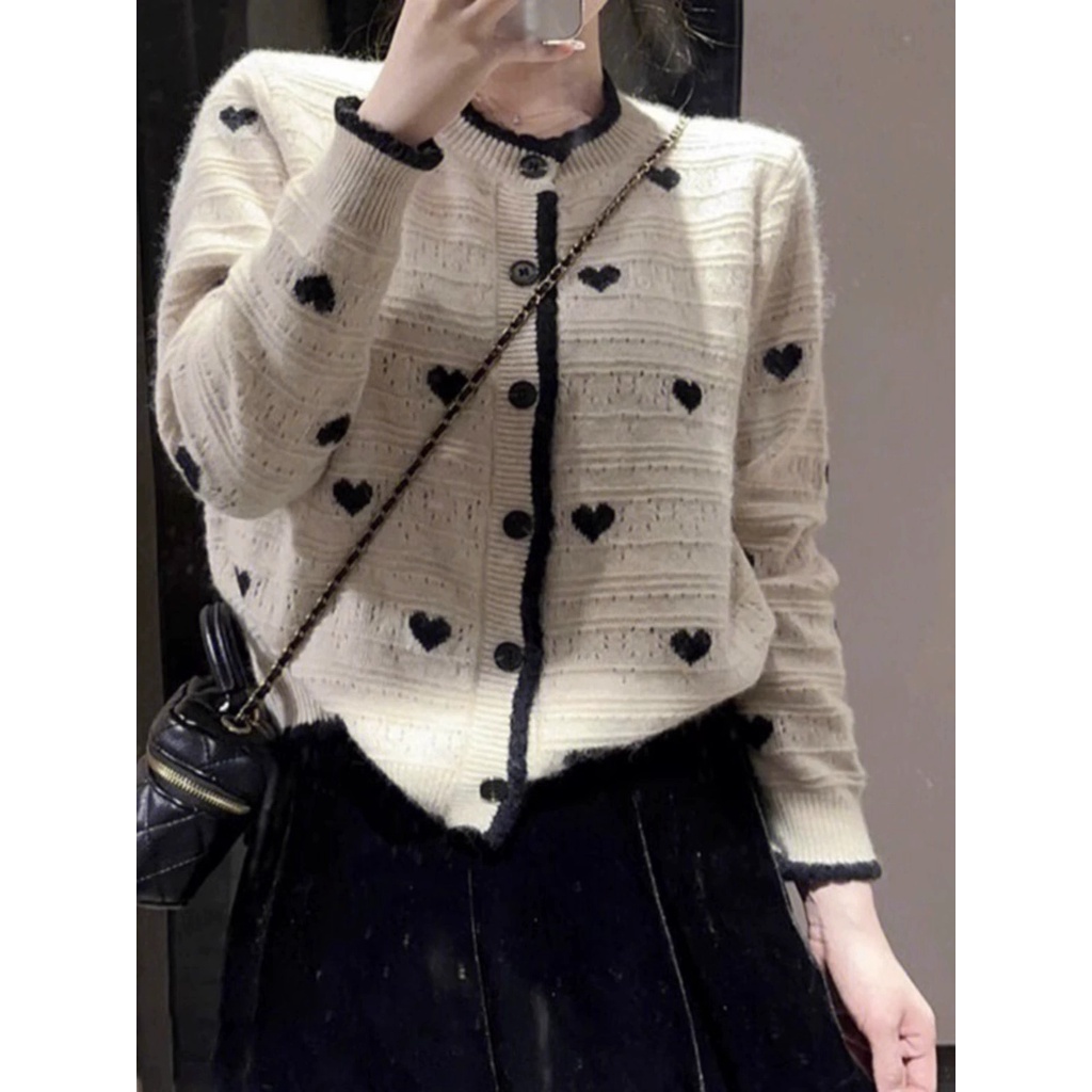 Áo Cardigan Dệt Kim Tay Dài Phong Cách Hàn Quốc Thời Trang Mùa Thu 2023