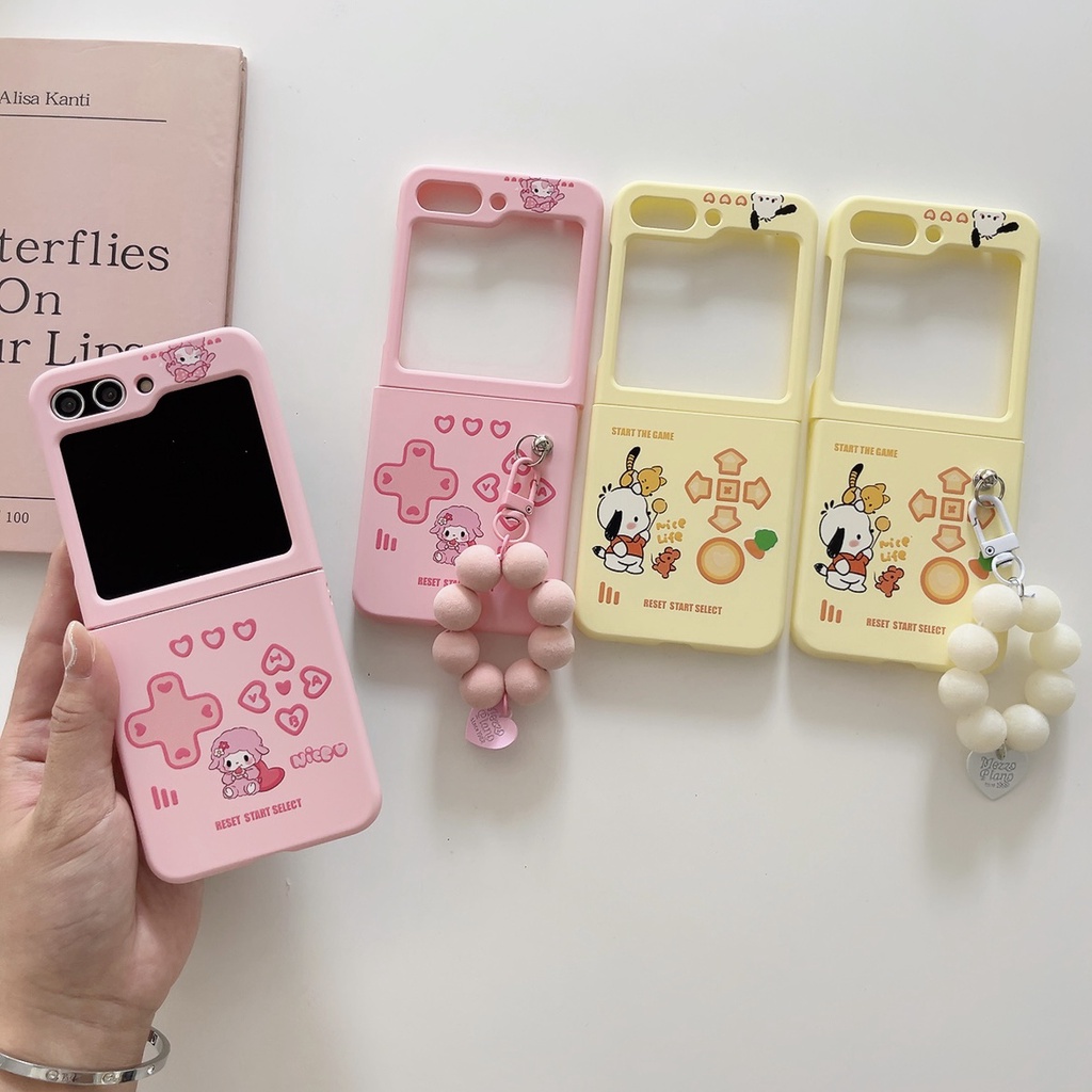Samsung galaxy z flip 5 5g thời trang da cảm giác dễ thương phim hoạt hình chú chó bông barbie samsung z flip 5 pc case cứng chống sốc điện thoại sáng tạo vỏ