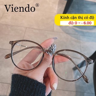 Mắt kính VIENDO gọng tròn tròng đổi màu chống ánh sáng xanh thời trang unisex (có cắt độ kính cận theo yêu cầu)