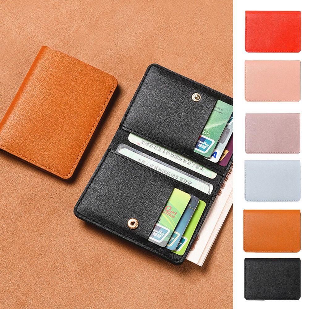 Ví Tiền mini Màu Trơn Bằng Da pu Đơn Giản Phong Cách Hàn Quốc Cho Nữ