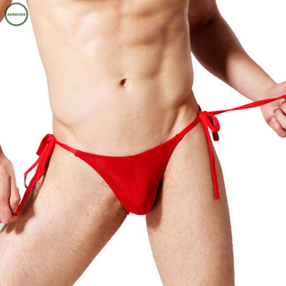 Mới đến ~ quần sịp jock strap ren up knickers quần lót ice silk sexy mens g-string