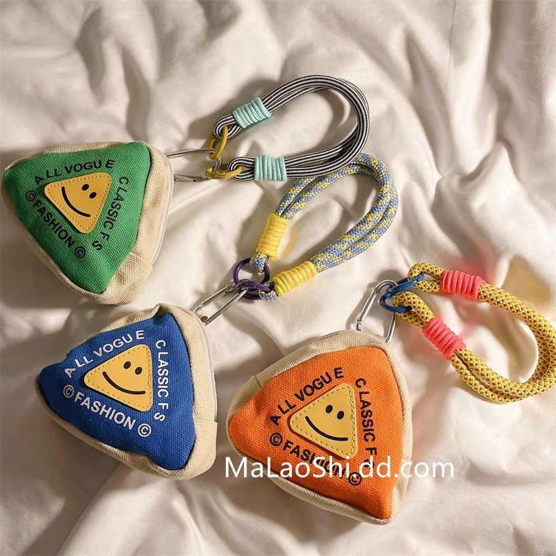 Màu sắc dễ thương ví tiền xu mặt cười dây đeo tay dây đeo ví nhỏ