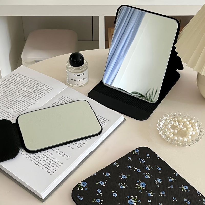 Retro hoa có thể gập lại gương nhỏ trong phong cách để bàn gương trang điểm sinh viên ký túc xá gia đình gương trang điểm gương cầm tay