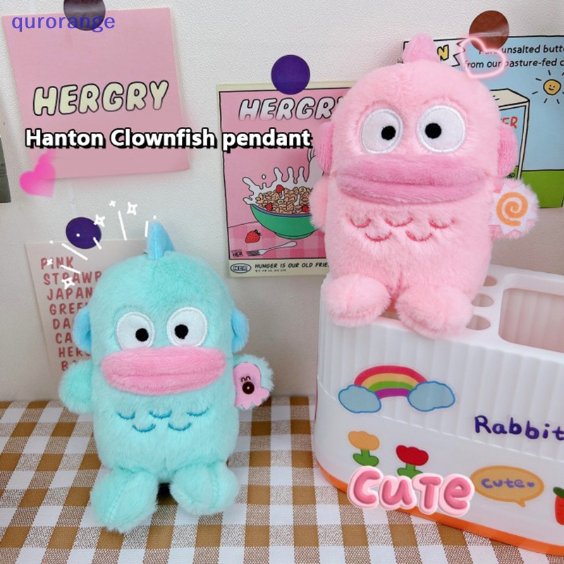 Qurange phim hoạt hình dễ thương hunton cá hề nhồi bông mềm búp bê móc khóa anime kawaii túi đồ chơi sang trọng mặt dây chuyền trang trí cho bé gái quà tặng sinh nhật ror