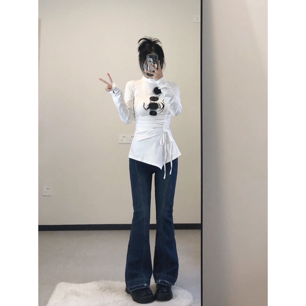 Áo Thun Tay Dài Cổ Cao Thời Trang Thu Đông Cho Nữ nk7f