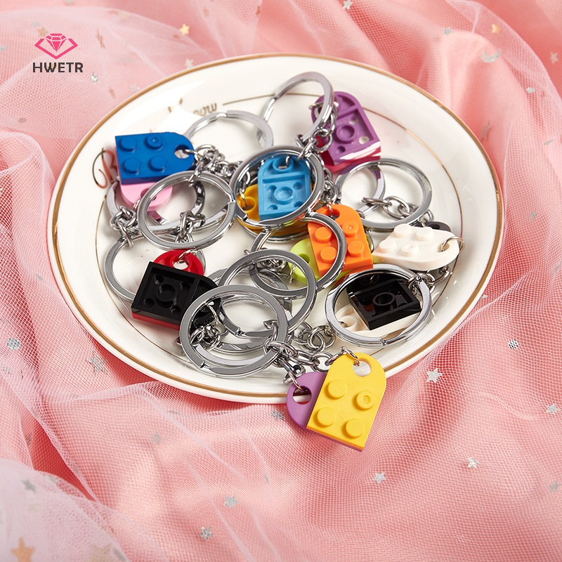 2 Móc khóa HWETR kiểu trái tim xếp hình dễ thương