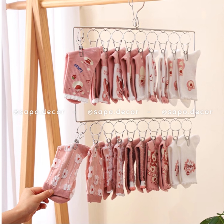 Móc phơi quần áo treo vớ chất liệu in.ox siêu bền - Sapo Decor 25