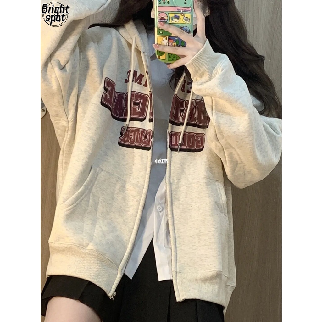 YUYAMAN Áo Khoác áo hoodie zip áo khoácnữ Chất lượng thời trang thoải mái A28J11X