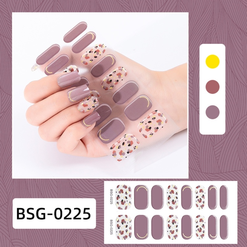 Pepa semi cured gel strips keo gel nail art stickers lasting glitter gel nail wraps sticker with nail file