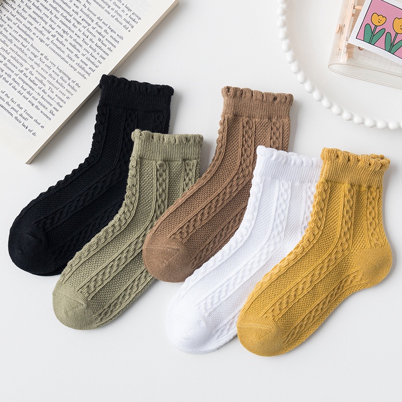 Vớ cotton Mỏng Màu Sắc Xinh Xắn Thời Trang Xuân Thu Cho Bé Gái