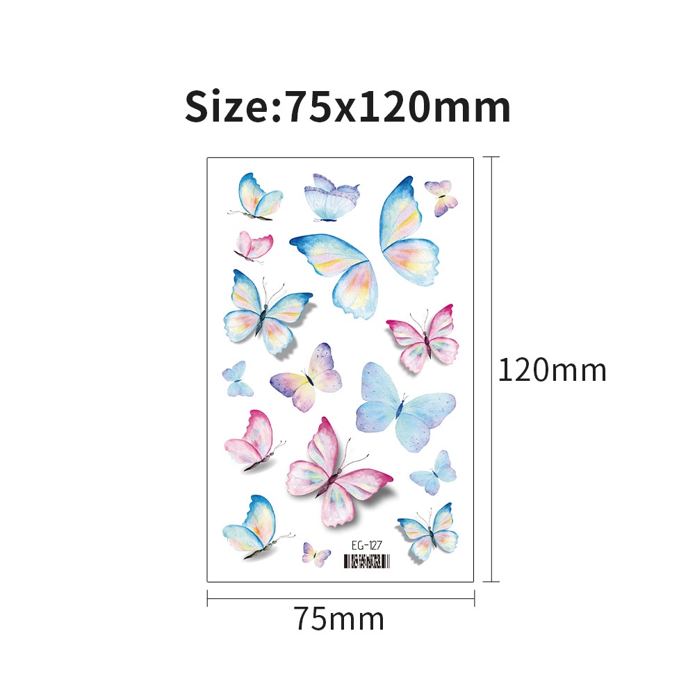 Hình Xăm Dán Tạm Thời Hình Bướm Lấp Lánh