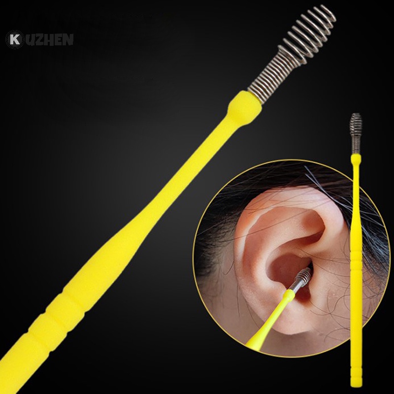 Kuzhen 7 cái / bộ dụng cụ lấy ráy tai bằng thép không gỉ earpick wax remover curette ear pick hot