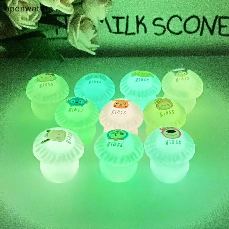 Openwaterc diy cream gel case điện thoại keychain trang sức phụ kiện 2 cái nhựa nhỏ phát sáng sanrio nấm đồ chơi máy tính để bàn mặt dây chuyền nhỏ vn