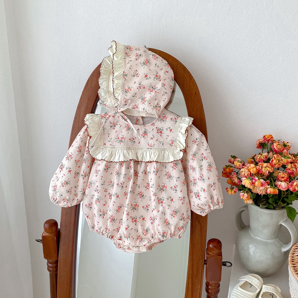 Baby baby quần áo mùa thu quần áo sơ sinh bé gái jumpsuit công chúa trọn tháng trăm ngày romper baby onesie autumn