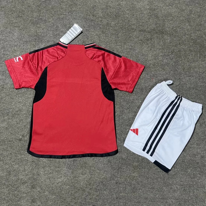 Trẻ em 23-24 man-utd mu sân nhà thứ 3 áo bóng đá set manunited tops quần short suit