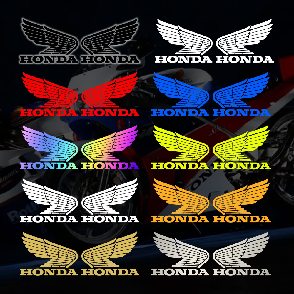 Đối với honda click 125i 150i xrm v2 variotmx 125 155 wave beat 1 cặp honda wing reflective motorcycle logo biểu tượng sticker decor motor bike scooter body helmet decal phụ kiện