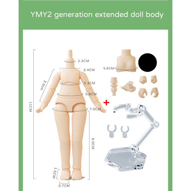 Thân Búp Bê ymy ob11 10cm Tỉ Lệ 1 / 12bjd / obitsu 11