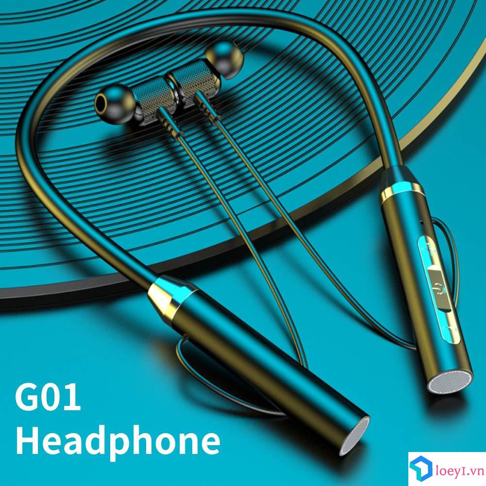 Tai Nghe Chạy Bộ Thể Thao Đeo Cổ Không Dây Tws G01 Bluetooth 5.0 Chống Ồn LOEY1