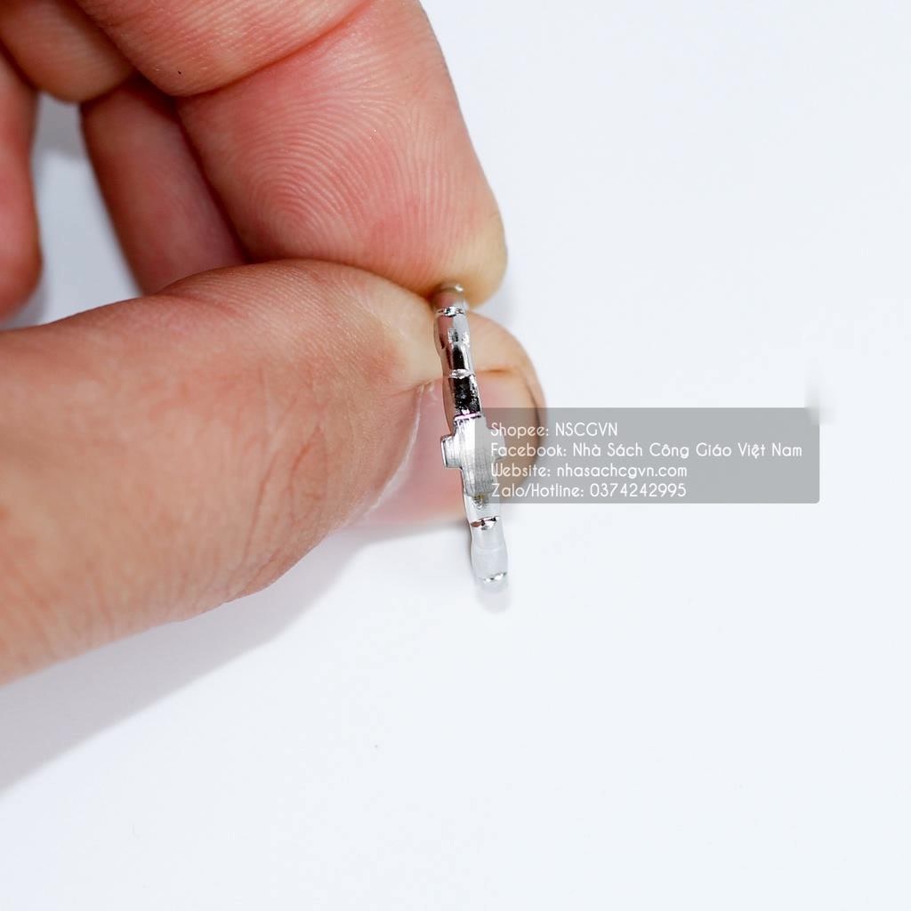 Nhẫn Mân Côi thánh giá inox không gỉ NS110 - Quà tặng Công Giáo, sinh nhật