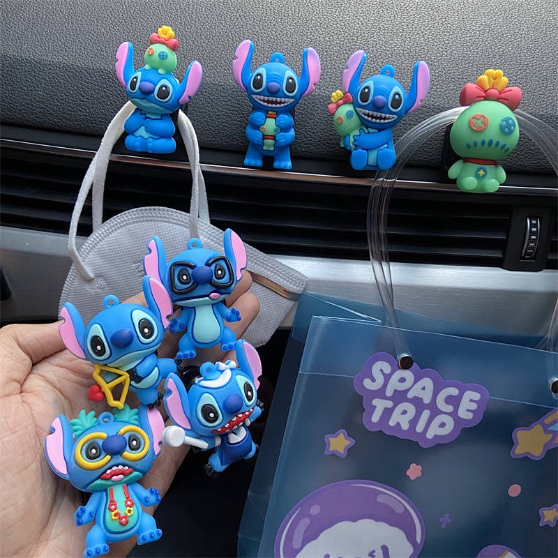Cartoon Car Sticky Hook Car Co-Pilot Front Row Stitch Stitch Cute Storage Small Hook Car Interior Decoration THeE