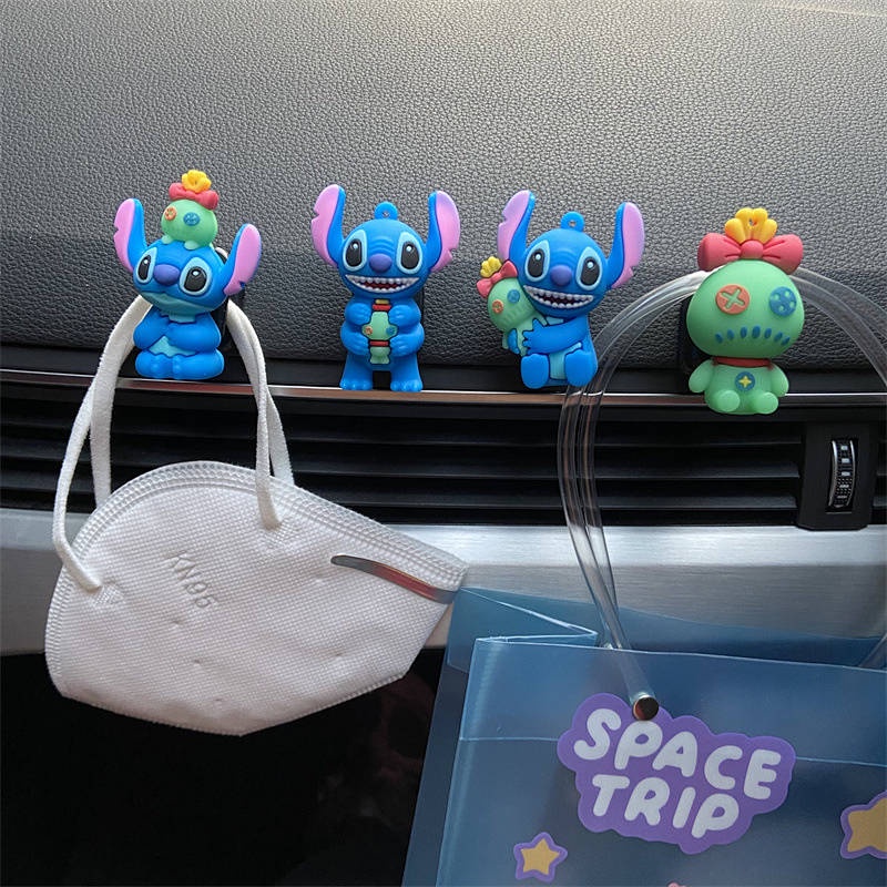 Cartoon Car Sticky Hook Car Co-Pilot Front Row Stitch Stitch Cute Storage Small Hook Car Interior Decoration THeE