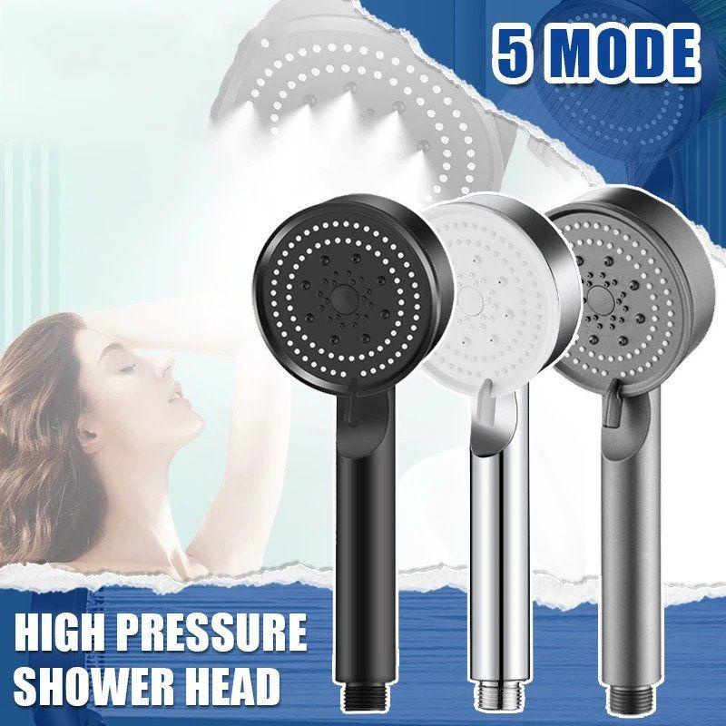 Vòi Hoa Sen Áp Suất Cao 5 Chế Độ Phun Nước Mát Xa Tiết Kiệm Nước Đa Năng Màu Đen Tùy Chỉnh Tiện Dụng Cho Nhà Tắm
