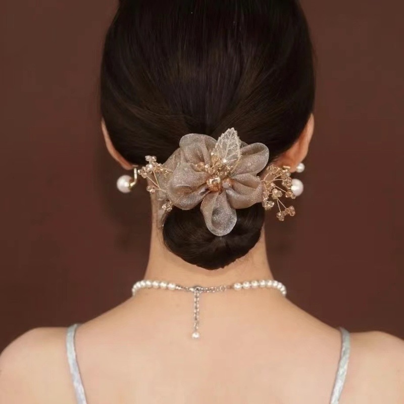 Dây Buộc Tóc Cao Su Co Giãn Hình Hoa Hướng Dương Thời Trang Hàn Quốc