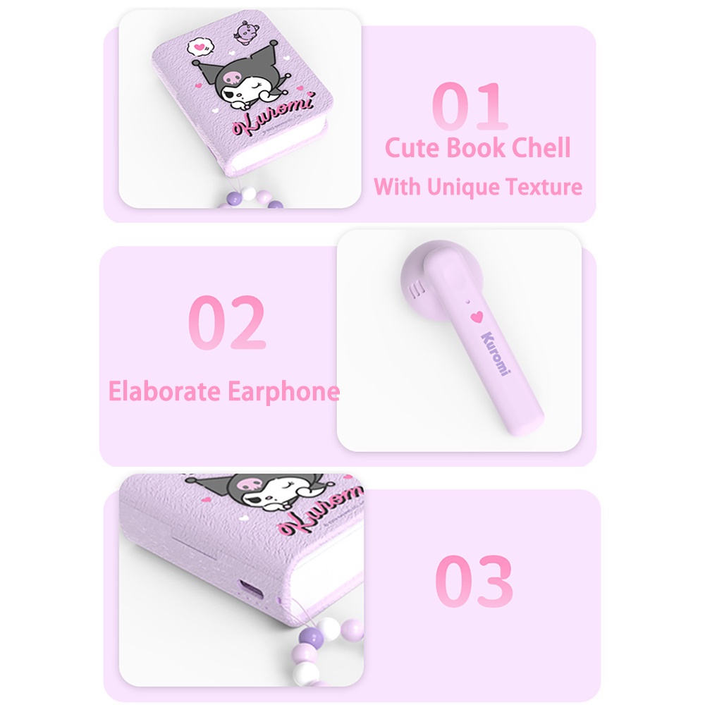 Tai Nghe Bluetooth Không Dây Giảm Tiếng Ồn Có Micro Hình Hoạt Hình Sanrio Kuromi Cinnamoroll Tws