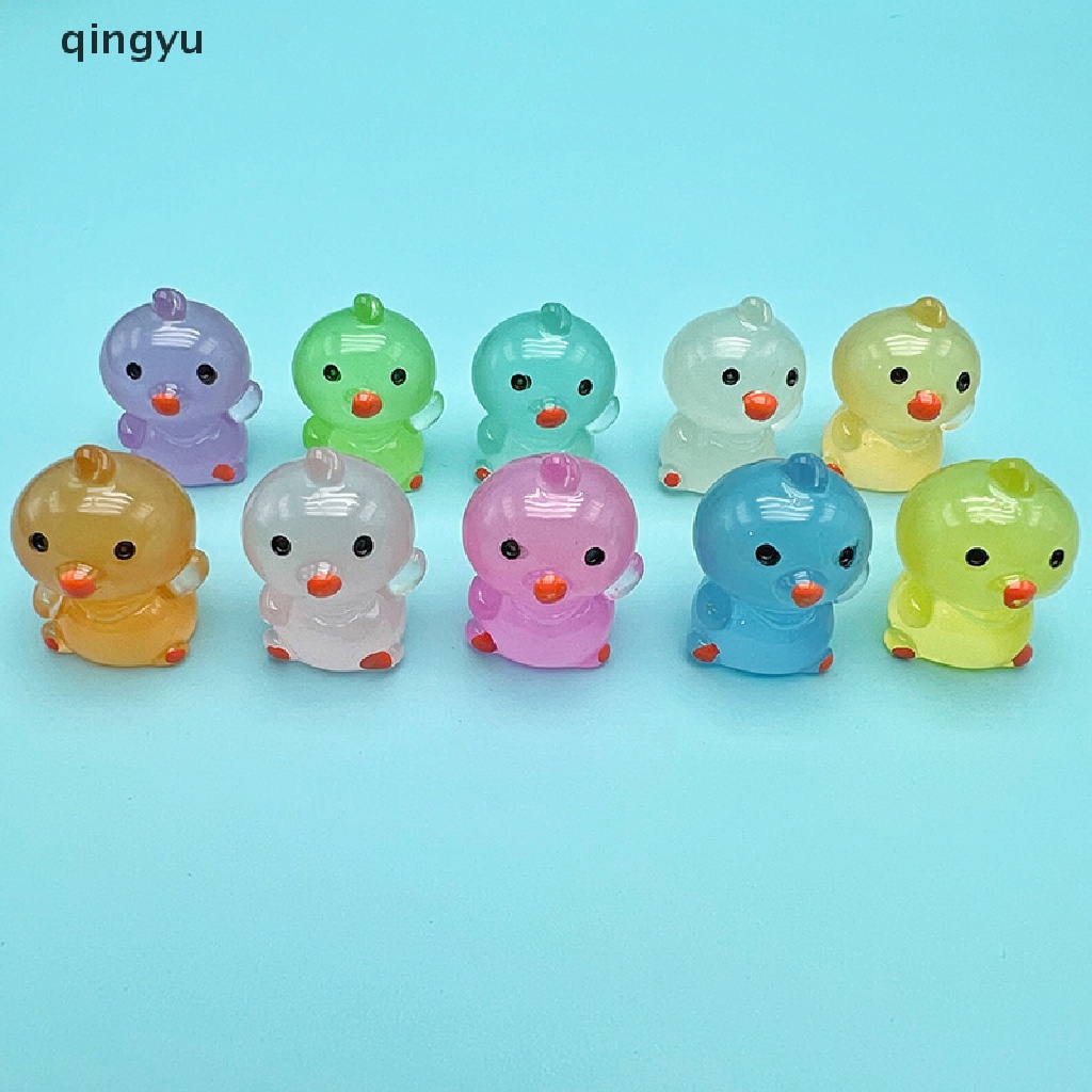 Bộ 2 Tượng Gà Con Mini Phát Sáng Dễ Thương Dùng Trang Trí