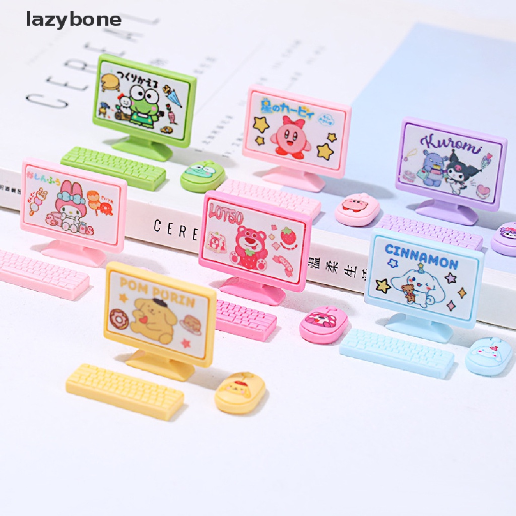 Bộ Đồ Chơi Bàn Phím + Chuột + Màn Hình Mini Trang Trí Nhà Búp Bê