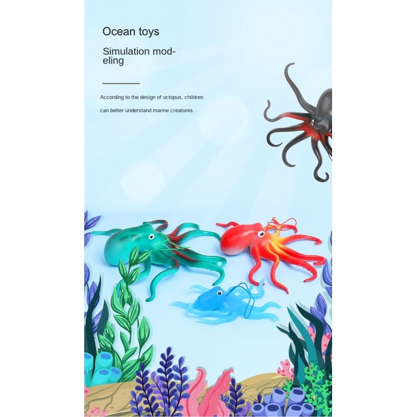 Đồ Chơi Mô Hình Bạch Tuộc Bằng Cao Su Mềm Cho Bé