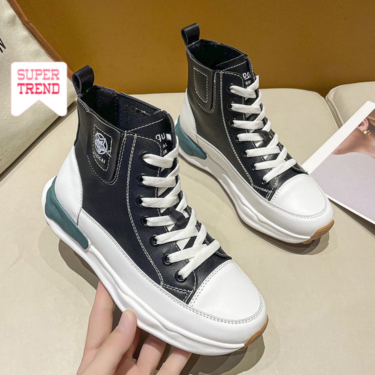 Giày Mũi Tròn Cột Dây Màu Sắc Xinh Xắn Cho Nữ