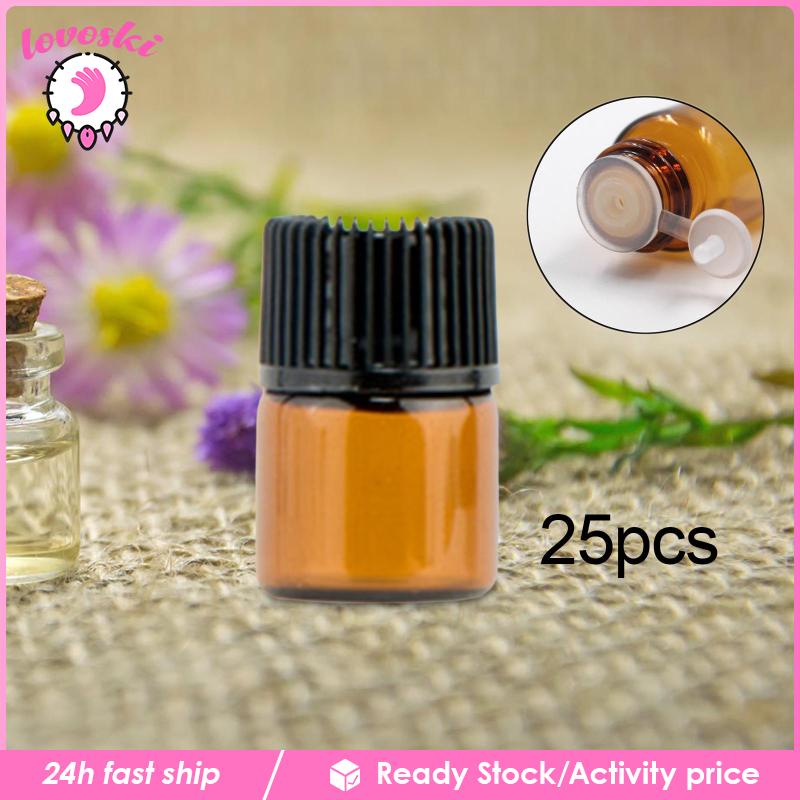 Set 25 Lọ Thủy Tinh Rỗng Chống Rò Rỉ Có Thể Đổ Đầy Tiện Lợi Du Lịch