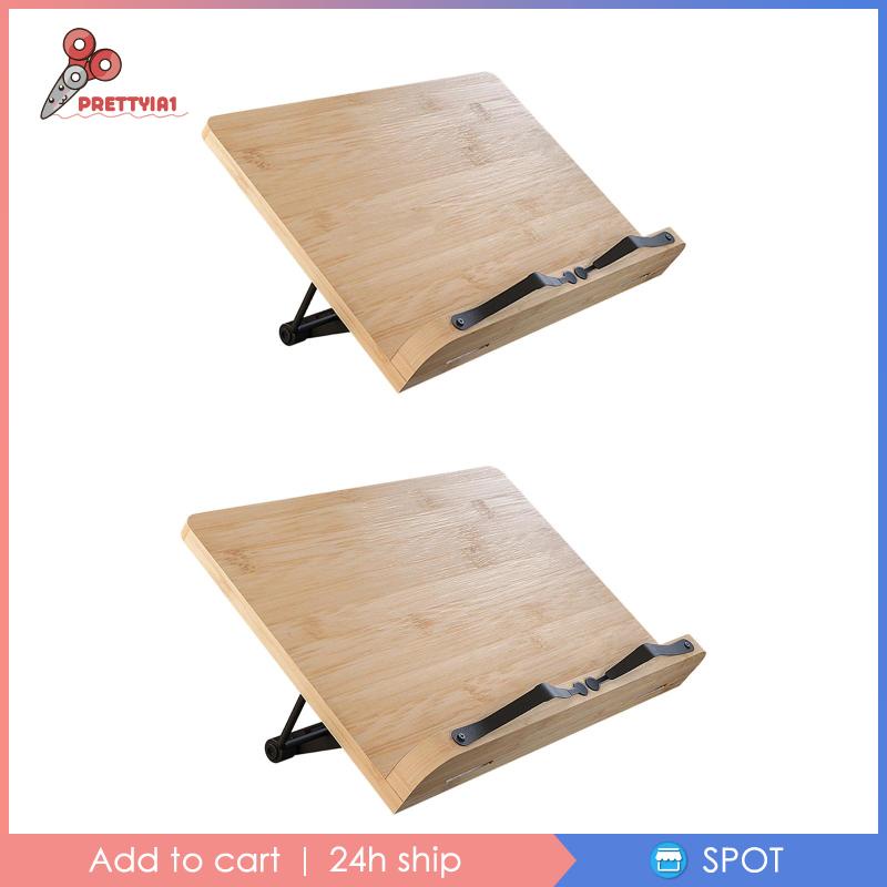 [Prettyia1] Giá Đỡ Sách Bằng Tre Với Các Góc Có Thể Điều Chỉnh