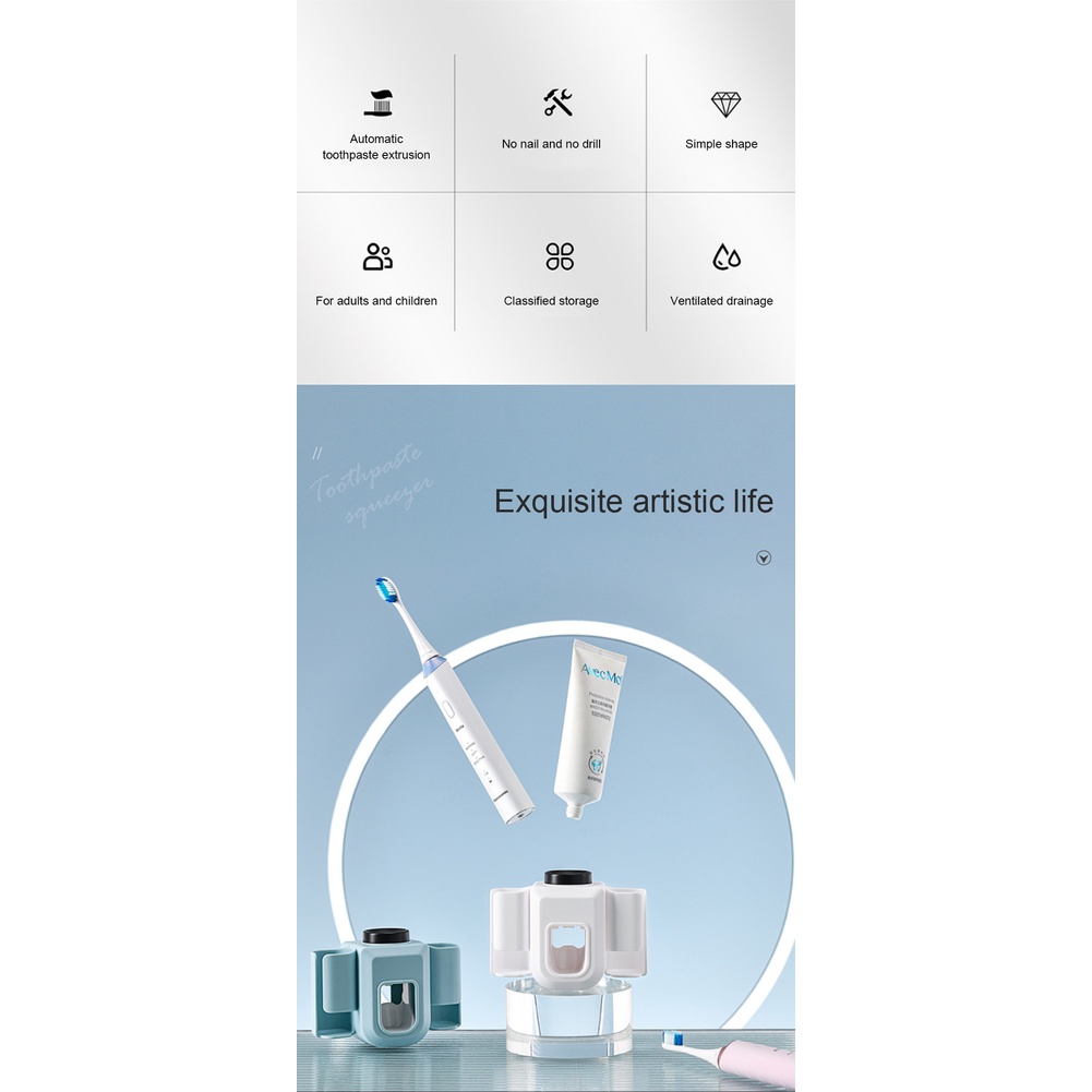 Bộ Nhả Kem Đánh Răng Thông Minh Dán Tường OENEN