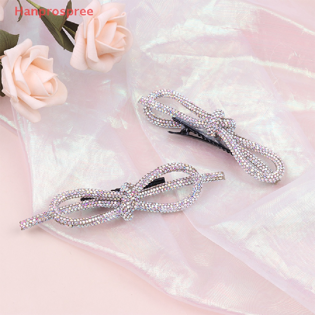 Bộ 2 Kẹp Tóc Nơ Đính Đá Thời Trang